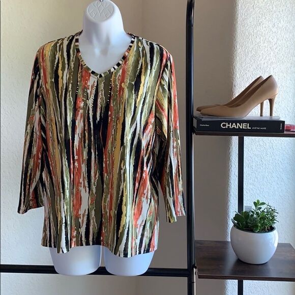 ❤️ ALLISON DALEY Abstract Top Size M ❤️ - Picture 2 of 6